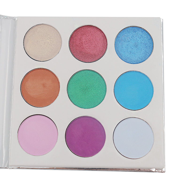 Silver Cardboard Shell Makeup Eyeshadow Palette 9C Color ODM Private Label