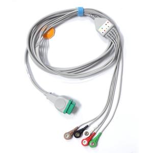 China Contec Leadwire Set 5 Trunk ECG Holter 12 Leads Cable wholesale