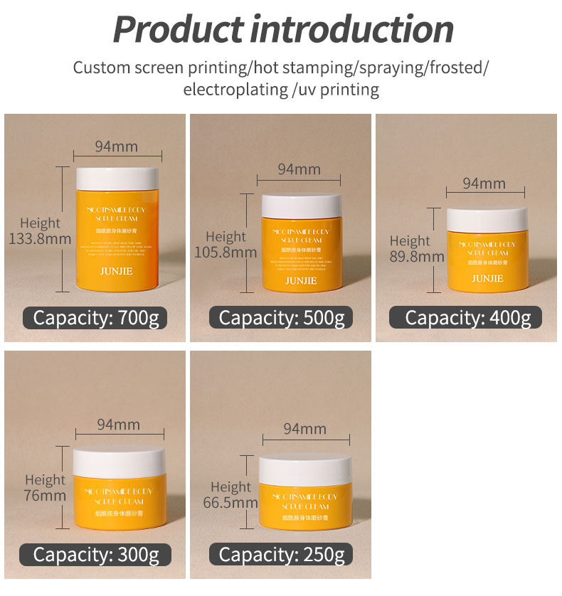 Matte Body Cream Jars 500g 700g Plastic Body Butter Containers Collar Material PET