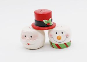 China Ceramic Hand Painted Christmas Salt And Pepper Sets For Holiday Kitchen Decoration wholesale