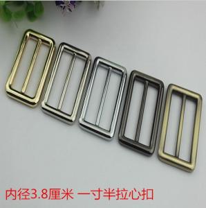 China New product 38 mm hanging brush anti brass color zinc alloy metal slide adjustable buckles for bag hardware wholesale