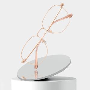 China Ultra light Titanium Frame Glasses Polygon Round Customized Logo wholesale