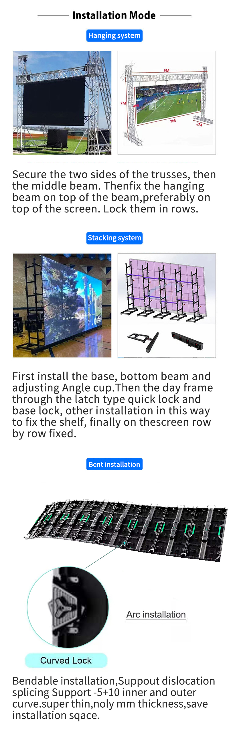 Indoor/Outdoor LED Video Wall Panel Pantalla Screen 500*1000mm P2.6 P2.9 P3.91 Rental Display with Performance
