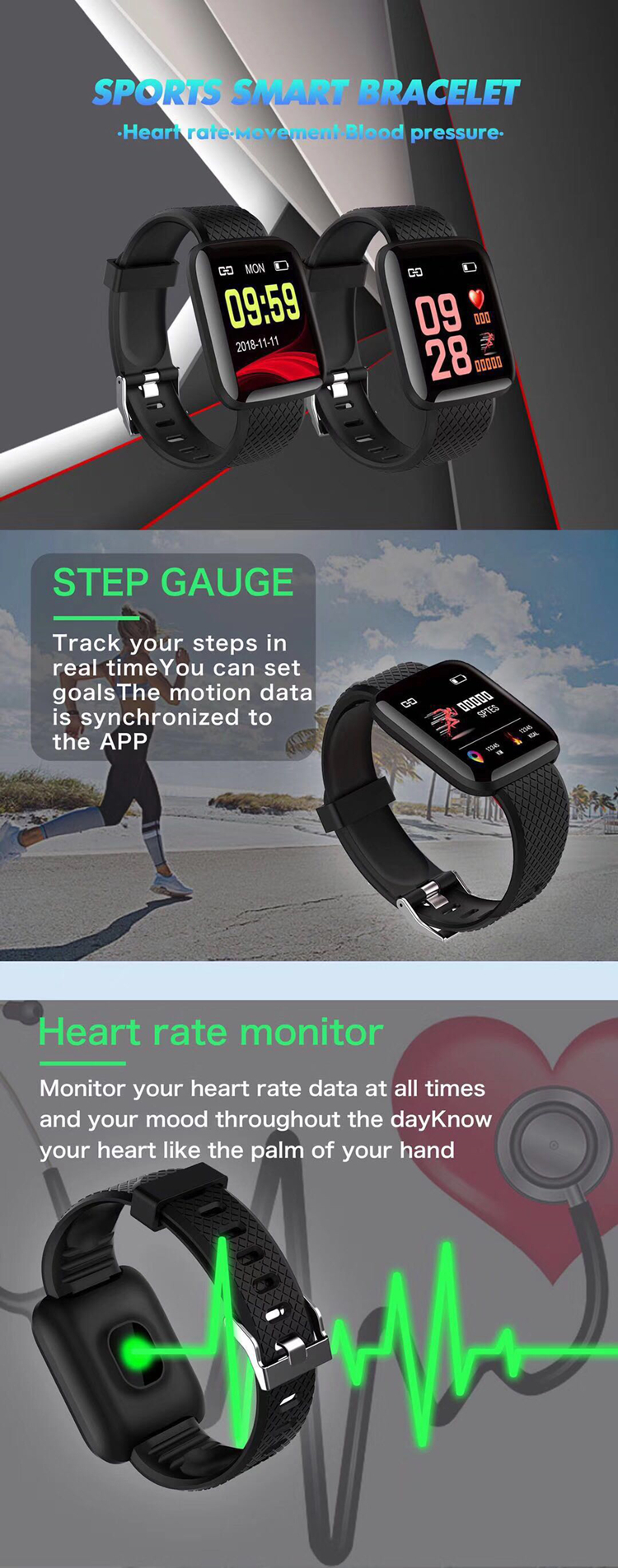 116 Plus Smart Watch Sports Bracelet Best Design Software Hardware Smartwatch