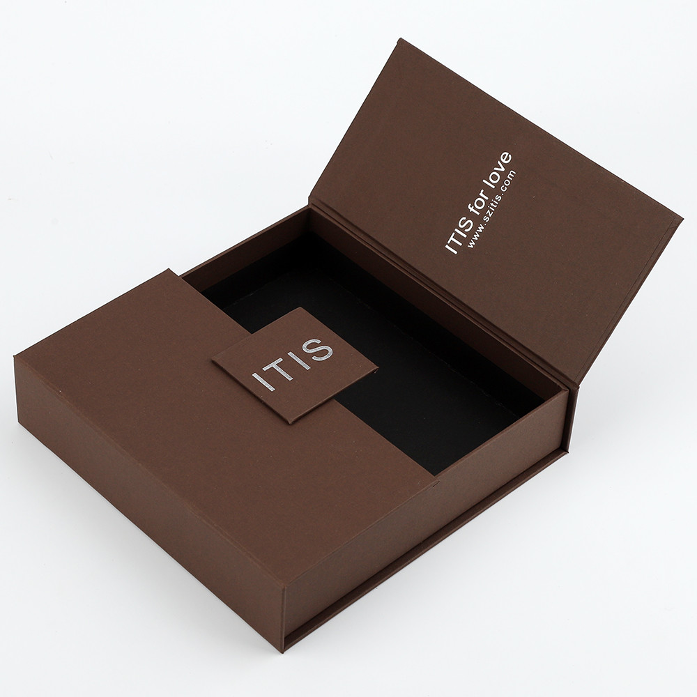 157g C2s Flip Top Magnetic Jewelry Packaging Box Hot Stamping SGS