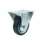 8inch Zinc Plated Diameter Black Rubber Furniture Industry Trolley Barrow Caster