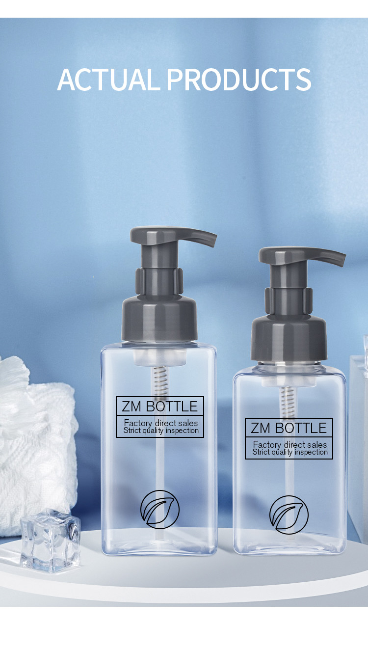 Frosted Cosmetic Foam Bottle Square Shape Hot Stamping ODM Available