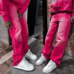 Customized Logo Support Straight Leg Men's Oversized Cotton Acid Washed
