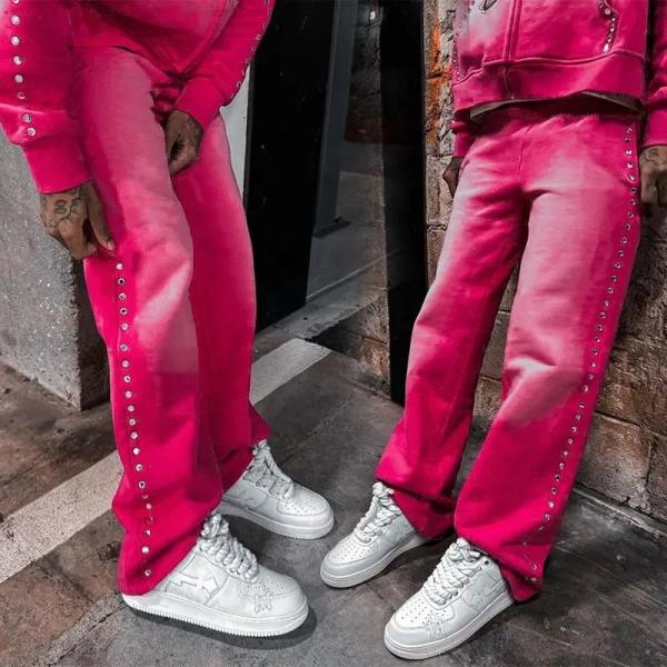 Customized Logo Support Straight Leg Men's Oversized Cotton Acid Washed