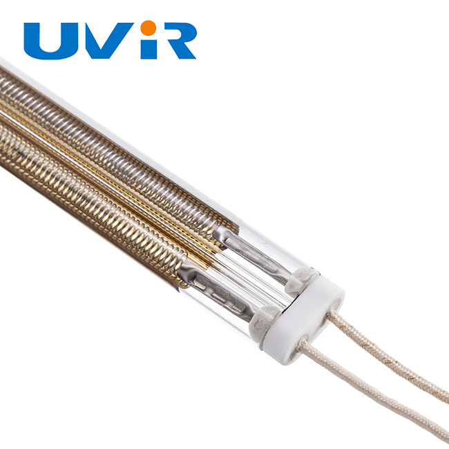 1kw Medium Wave Infrared Lamp , Quartz Heating Lamps with gold reflector