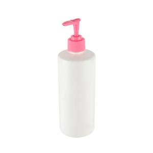 China 500ML Pink Lotion Pump Bottle Flat Shouldered 250ml Plastic PET Shampoo Pump Bottle wholesale