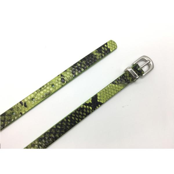 Green Zinc Alloy Buckle Women'S Fashion Snake Leather Belt