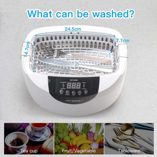 40kHZ Digital Ultrasonic Jewelry Cleaner ABS VGT 6250 2500ml