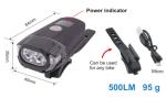 93x72x13mm Mountain Bike Headlight , 500m Mountain Bike Light