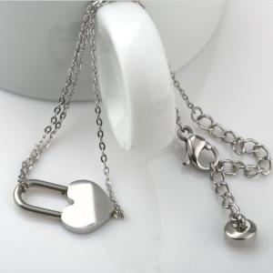 China Fashion Jewelry Stainless Steel Heart-Shaped Bracelet , Love shape lock hand chain wholesale