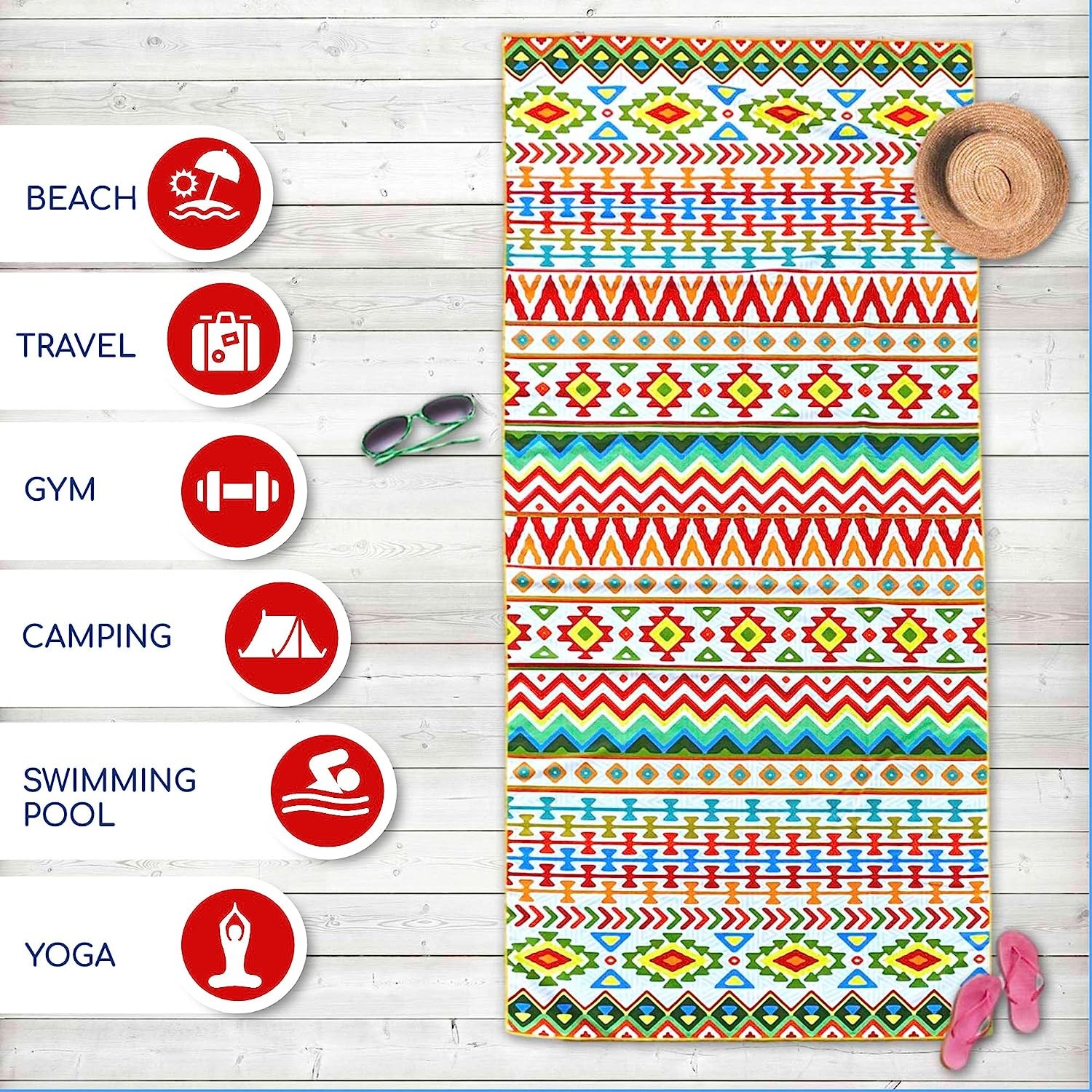 Modern Striped Microfiber Beach Towel Soft And Absorbent For Beach Pool Use