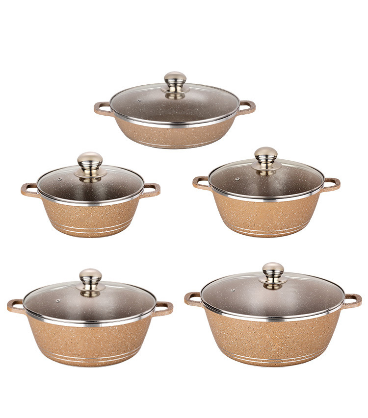 Hot Selling 6 Pieces Aluminum Soup Pot Set Double Bottom Kitchenware Ollas Cooking Pot Set Cookware Set