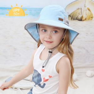 China Toddler Neck Flap Childrens Bucket Hats UPF 50+ 100% Polyester wholesale