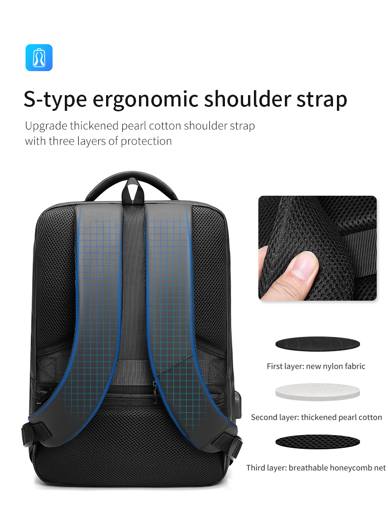 Factory hot sell custom black backpack men light Laptop Bags high quality school backpack fashion backpack bag