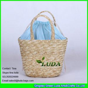 China LUDA small kids' wheat straw beach tote bags wholesale