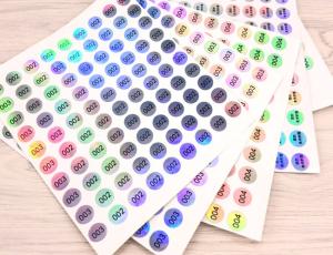 China Round Self Adhesive Paper Stickers / Numbered Hologram Stickers Anti UV wholesale
