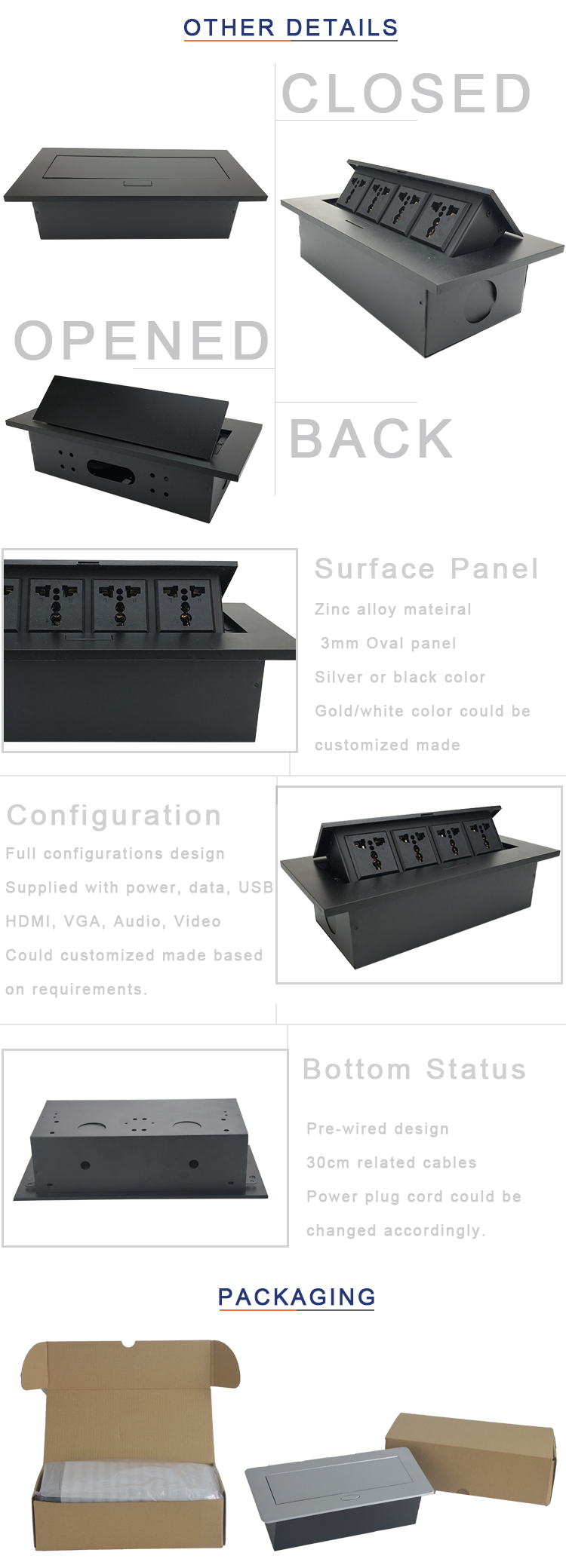 multi functional desktop power pop up socket/desk socket hidden outlets for office
