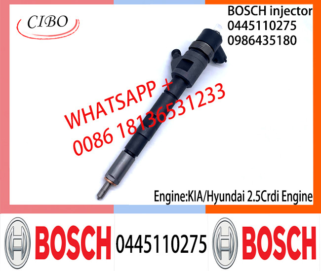 BOSCH injetor 0445110275 0445110274 Common fuel Injector 0986435180 33800-2A100 33800-2A110 for KIA/HYUNDAI 2.5CRDi