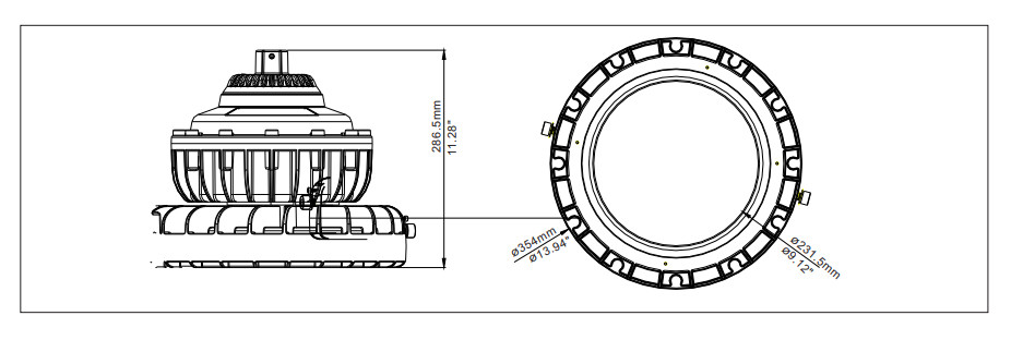 20-150W ATEX Explosion Proof High Bay Light Fixture 2200K-7000K
