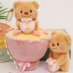 Unique Chinese Valentine's Day 520 Gift Cute Butter Bear Doll Bouquet in