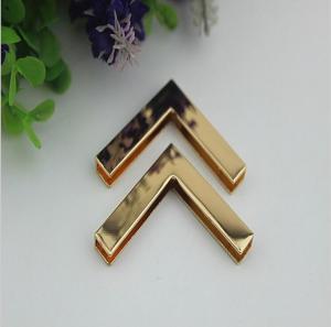 China Accept OEM light gold 40 mm right-angle metal corner protector for wooden box decorative on sale