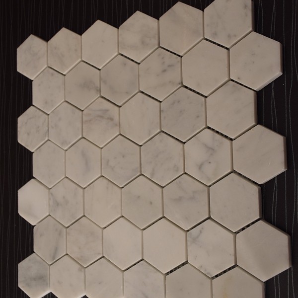  white marble,hexagon mosic