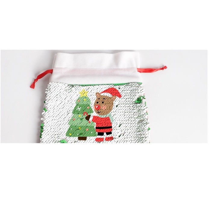 Customizable Sublimation Christmas Bags Santa Claus Gift Bag For Children