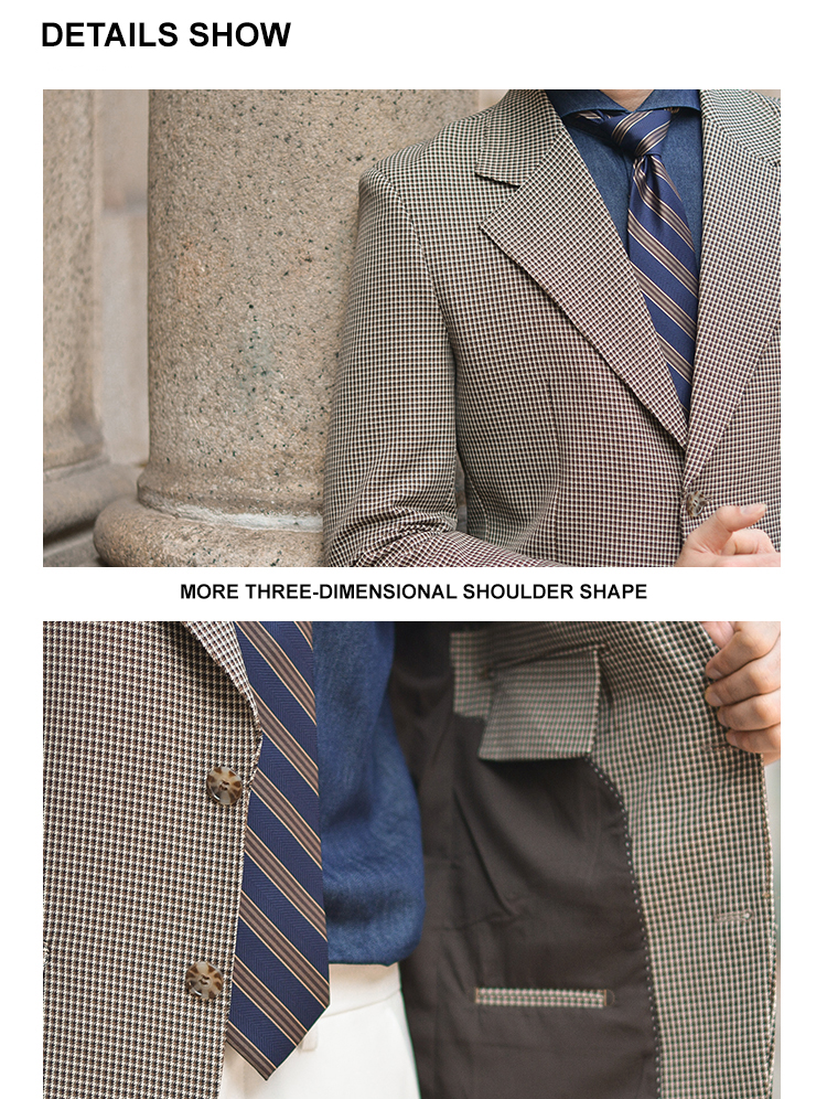Gender Men Retro Houndstooth LCBZ Custom Suit Jacket for Gentleman's Casual and Dress