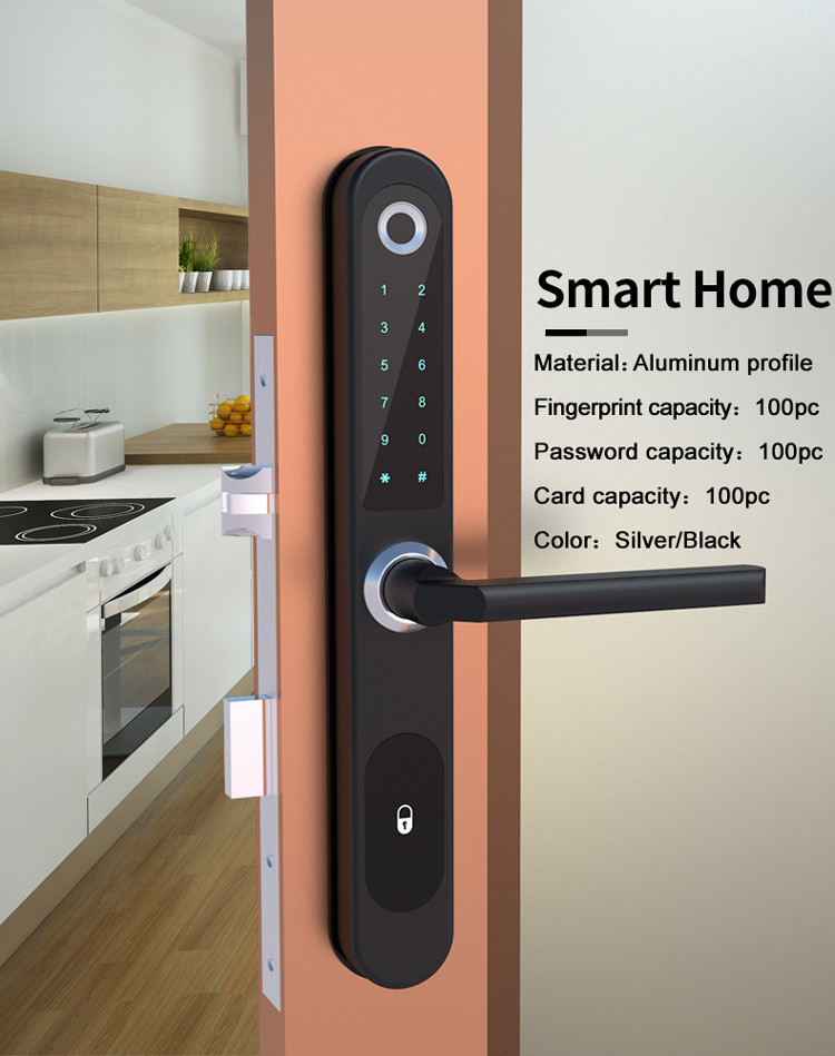 Keyless Digital WiFi Tuya APP Fingerprint Aluminum Door Lock