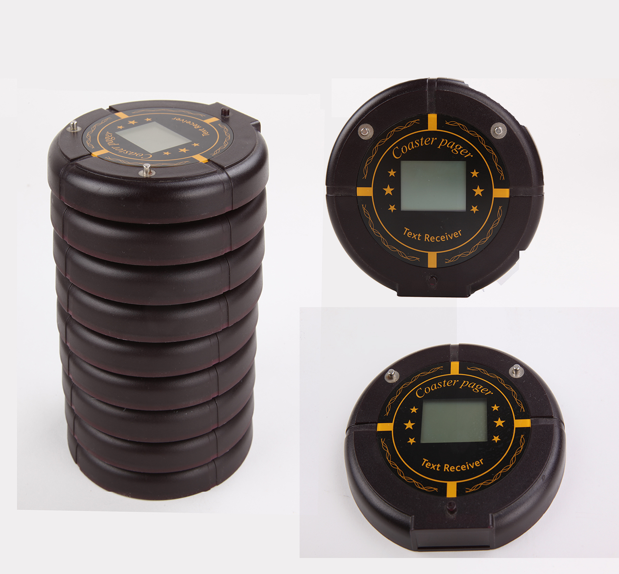 Fast Food Vibrating Restaurant POS Coaster Pagers Integrated with LED screen
