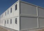 White Prefabricated Container House Two Stories With External Stairs And Eaves