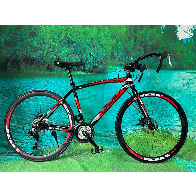 Hydraulic Disc Brake Road Bicycle 700c Road Bike for Adults Man Aluminum Alloy Rim Material and Cavel Crooked Handlebar