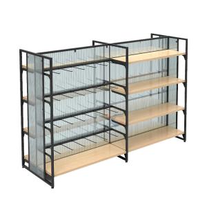 China Wooden Gondola Shelving Miniso Style Shop Furniture Adjustable wholesale
