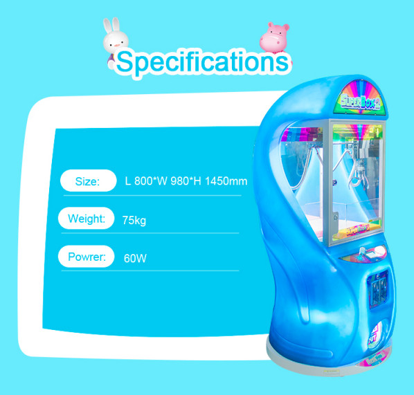 Colorful Super Box 2 Mini Claw Arcade Game Machine For Shopping Mall