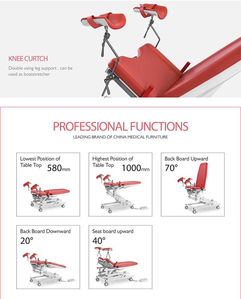 2 Function Medical Obstetric Exam Couch Manual Hospital Delivery Operation Gynaecological Table With Cabinet