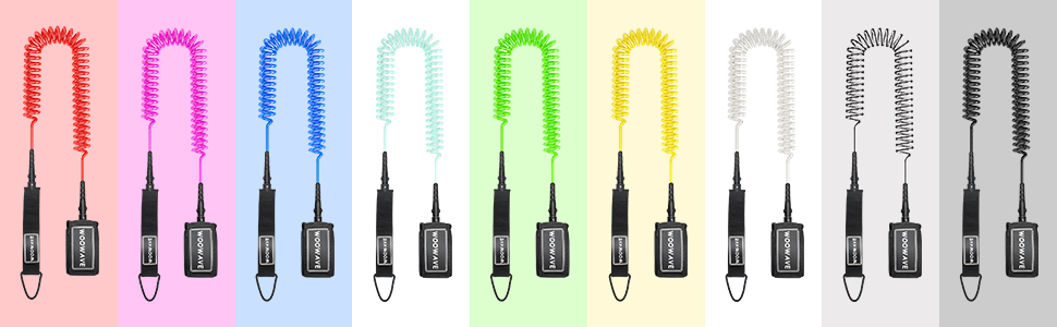 5.5mm/7mm/8mm Diameter TPU Surfboard Leash Strong Cord Custom Design for Lakes Rivers