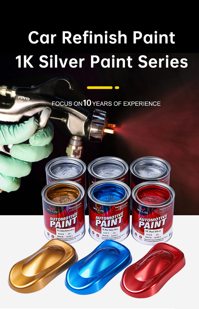 Mixed Blue Shining Silver Metallic Automotive Paint Heat Resistant Silver Pigment Acrylic Lacquer Spray Paint 0