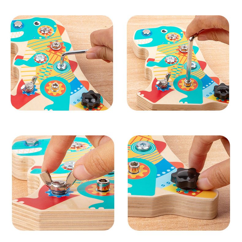 Kids Learning Fun Montessori Early Education Wooden Nut Disassembly and Assembly Tool