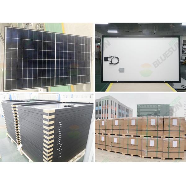 Bluesun BSM375M-72HPH 375 370 Watts Half Cell Perc Mono Solar Panel with Black Frame USA Warehouse Stock