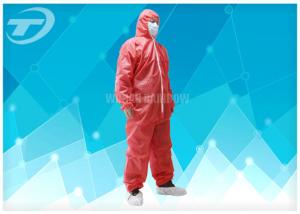 China Waterresistance Elastic Cuffs Disposable Paint Coveralls PE Coated PP Fabric wholesale