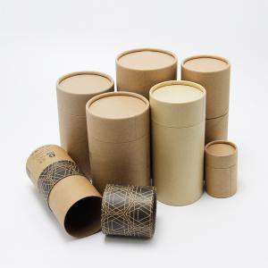 China Custom Printed Cylinder Kraft Paper Tube Recyclable Tea Packaging Containers wholesale