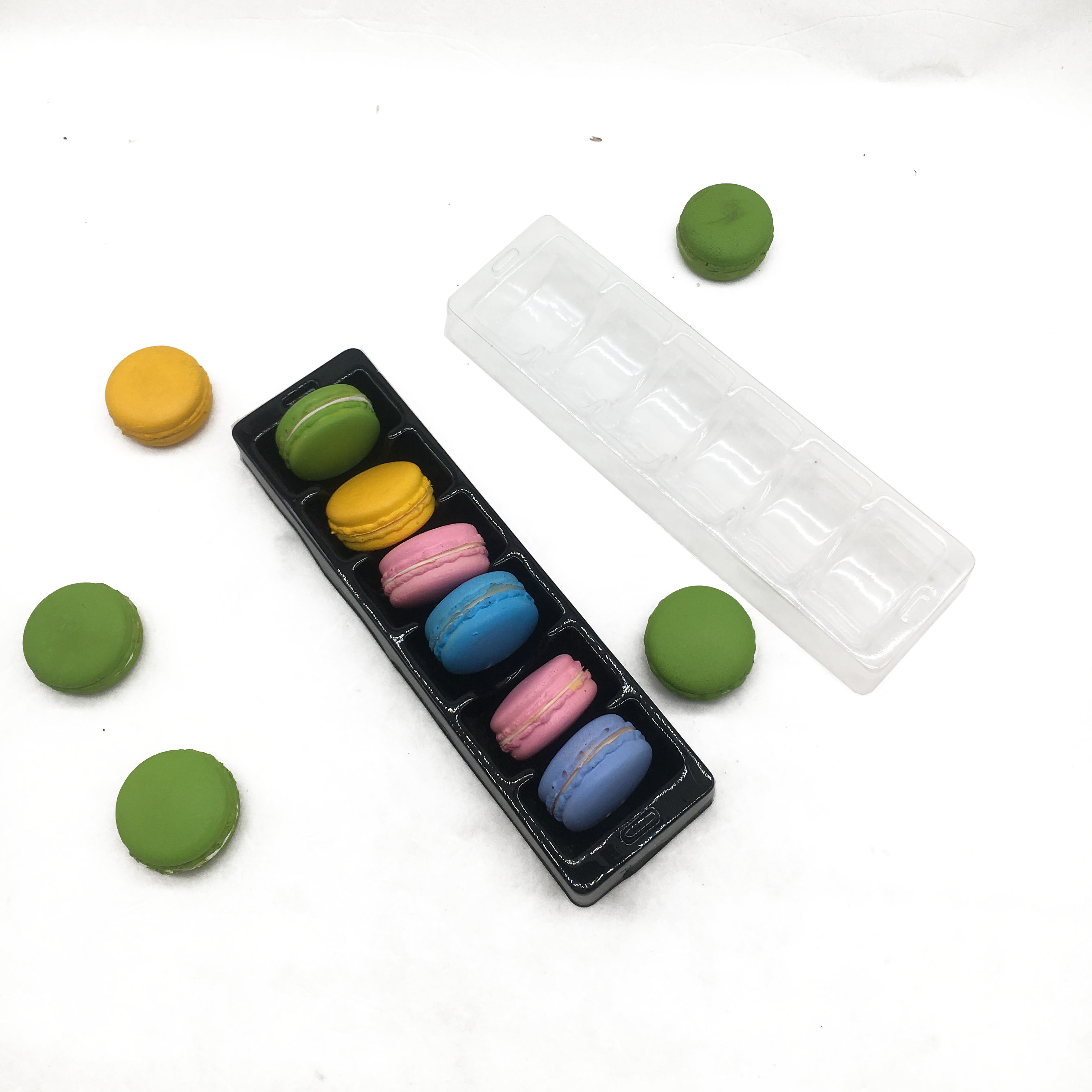 macaron box packaging plastic inner tray clear plastic tray macaron holder blister tray for big size 6pcs macaron