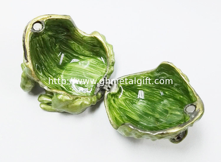 Hot sale Frog Enamel trinket box metal pewter Frog Trinket Box