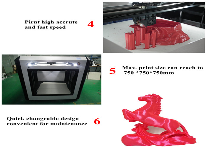 Imprimante 3D FDM Printing Plastic Mould Build Volume 750 *750*750mm 3D Printer