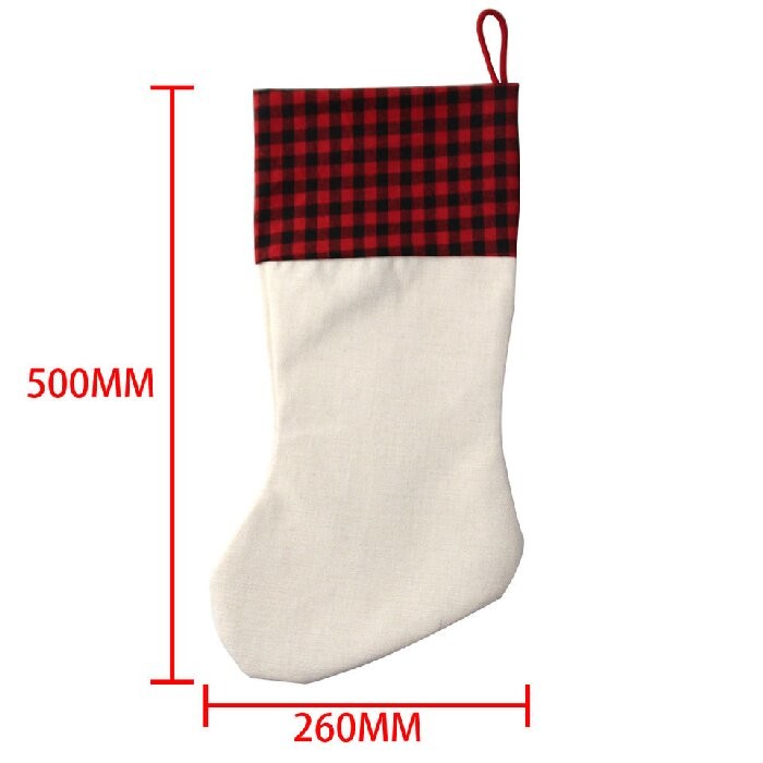 Personalised Sublimation Christmas Ornament Blanks Linen Christmas Stocking Elegant